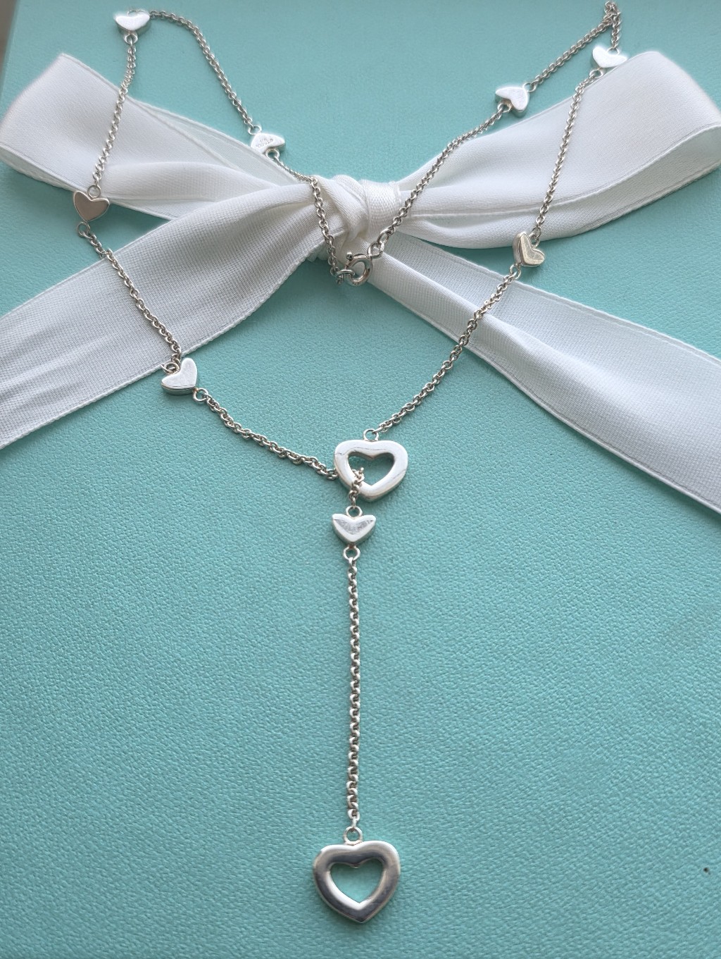T&Co Retired Hearts Lariat Necklace